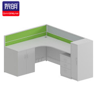 黎明职员办公桌屏风卡座工作位电脑桌转角L字型单人位 ZHY105P