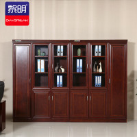 黎明 现代中式文件柜木质员工柜油漆贴木皮资料柜档案柜六门柜2760*450*2000mm