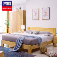 黎明 实木床1.2米单人床原木色现代简约公寓宿舍床JB07-1