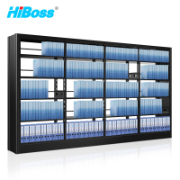 HiBoss 钢制书架图书馆书架可调节层板学校书架 双面1列4组五层磨砂黑