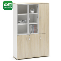 中芯办公家具原木色右三门文件柜资料柜档案柜储物柜1200*400*1800mm