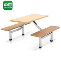 中芯快餐桌椅食堂学校连体四人位员工饭堂餐厅餐桌椅