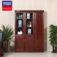 黎明 油漆文件柜木质员工柜木皮贴面资料档案柜右三门1380*450*2000mm