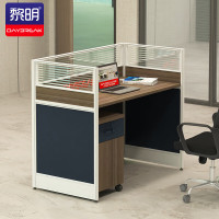 黎明办公家具屏风工位桌办公桌员工职员卡座桌含柜子单人146*63*110cm