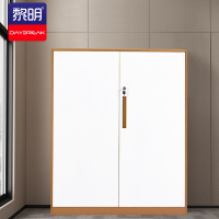 黎明 文件柜铁皮柜钢制办公柜员工柜资料档案柜咖白加厚矮柜0.8mm