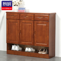 黎明 中式木质三门鞋柜家用门口柜子实木鞋柜储物收纳柜