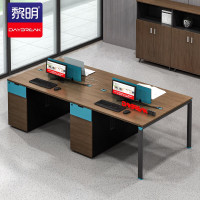 黎明 职员办公桌现代简约实验室屏风工位钢架4人位员工桌BTB25