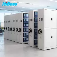 HiBoss 密集架手摇钢制轨道移动资料架JHMJJ10 一列三组每立方米单价