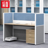 红心 一字型办公职员桌屏风工位电脑桌单人位1600*700*1150mm