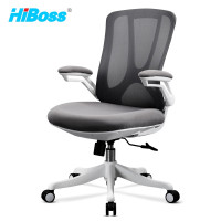 HiBoss办公椅JHBY98家用学生座椅人体工学靠背椅白框灰座