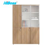 HiBoss 办公文件柜板式办公柜六门储物柜玻璃门木柜JHSC27 1个
