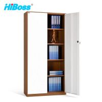 HiBoss两门文件柜办公柜铁皮柜子资料档案柜储物拆装柜凭证柜0.8mm咖白加厚款
