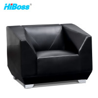 HiBoss办公室沙发商务会客接待经理室皮艺办公沙发单人位960*780*720mm