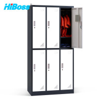 HiBoss更衣柜员工储物柜子职员柜存包柜拆装六门更衣柜加厚款