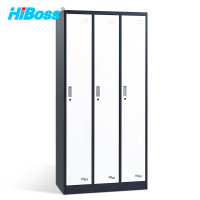 HiBoss更衣柜铁皮柜子健身房浴室员工职员柜拆装三门更衣柜加厚款