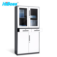 HiBoss文件柜办公柜钢制铁皮柜子资料柜档案柜储物拆装柜薄边中二柜0.8mm加厚款