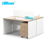 HiBoss 屏风办公桌 书桌简易电脑桌工字型2人位财务桌现代简约写字台