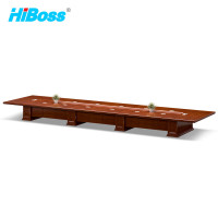 HiBoss办公家具油漆贴实木皮大型会议桌办公桌洽谈桌培训会客桌子大会议室桌12米