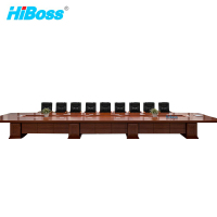HiBoss办公家具油漆贴实木皮大型会议桌办公桌洽谈桌培训会客桌子大会议室桌11米