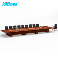 HiBoss办公家具油漆贴实木皮大型会议桌办公桌洽谈桌培训会客桌子大会议室桌7米