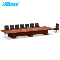 HiBoss办公家具油漆贴实木皮大型会议桌办公桌洽谈桌培训会客桌子大会议室桌6米