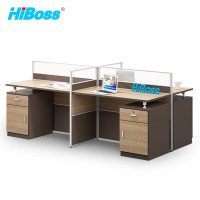 HiBoss屏风桌办公桌组合卡座员工位电脑桌王字型4人位2400*1200*1050