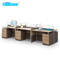 HiBoss办公桌组合屏风卡座员工位电脑桌王字型6人位3600*1200*1050