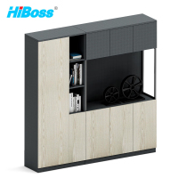 HiBoss 文件柜组合板式落地柜高档办公柜简约现代资料柜档案柜2米高组合柜2000*400*2000mm