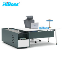 HiBoss 商务办公桌现代简约班台班桌办公家具总裁经理办公桌2.2米