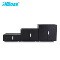 HiBoss 移动钢制柜组合带轮底座柜文件整理柜打印机放置柜黑色
