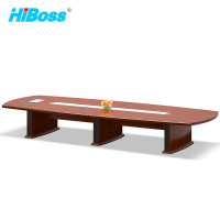 HiBoss会议桌培训桌实木贴皮油漆长条办公桌会客接待洽谈桌3.6米