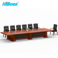 HiBoss办公家具油漆实木贴皮会议桌办公会议培训洽谈桌会客桌5.5米