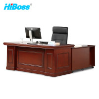 HiBoss办公家具大班台油漆办公桌实木贴皮老板桌经理主管桌1.6米班桌