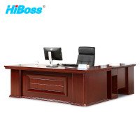 HiBoss老板桌大班台办公桌油漆实木贴皮经理桌2米大班桌