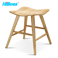 HiBoss 木质茶几创意海浪茶几原木色茶几现代简约茶几