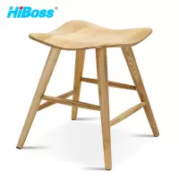 HiBoss 木质茶几创意海浪茶几原木色茶几现代简约茶几