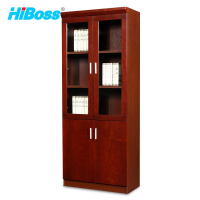 HiBoss油漆文件柜JHYQ20实木贴皮两门员工柜书房资料柜中式木质档案柜