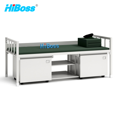 HiBoss 钢制铁架床JHJYO7宿舍家具公寓单人床单层床0.9米