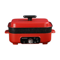 迈卡罗(Macaiiroos) MC-HG401 多功能料理锅无级温控电烧烤锅网红家用无烟不粘电火锅