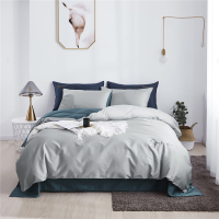 杉杉(FIRS)(C)60S长绒棉刺绣四件套-浅银灰 活性长绒棉 被套200*230cm 礼盒装