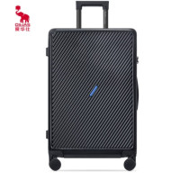 爱华仕(OIWAS)磨砂斜杠行李箱大容量旅行登机箱男女密码拉杆箱OCX6708-20 蓝色