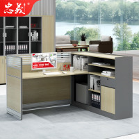 忠义 ZYY70屏风工位办公桌财务员工桌带高柜职员桌单人150*140*105cm