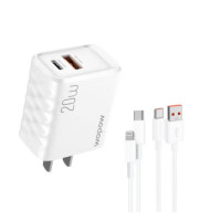 沃品(WOPOW) (C)20W快充充电器套装 Q61 配 PD线+A TO C全兼容快充线