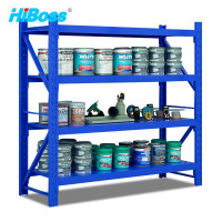 HiBoss 重型货架展示架仓储架收纳架货物架每层承载500KG蓝色四层主架W2000×D500×H2000mm
