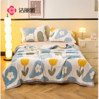 洁丽雅(grace)(C)A类毛毯被冬天毯子牛奶绒法兰绒毛毯冬季保暖 花田梦想 150*200cm JF-240022
