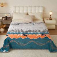 杉杉(FIRS) (C) 云貂绒毛毯-林涧鹿影 150*200cm SS-MT2514