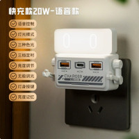 达方奇小夜灯无极调光调色温直插语音遥控定时灯大功率快充插口 语音款20w T81-C2
