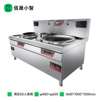 佰晟小智 商用电磁炉 智能恒温大功率 精准控温 美学设计 商用厨房首选SFT-N0006DF 双头一蒸一炒组合炉
