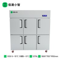 佰晟小智 商用大容量立式冷柜 SFT-D0002DF 六门双温冷柜