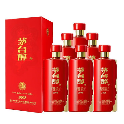 贵州茅台 茅台醇2008 酱香型白酒 53度500ml*6瓶装